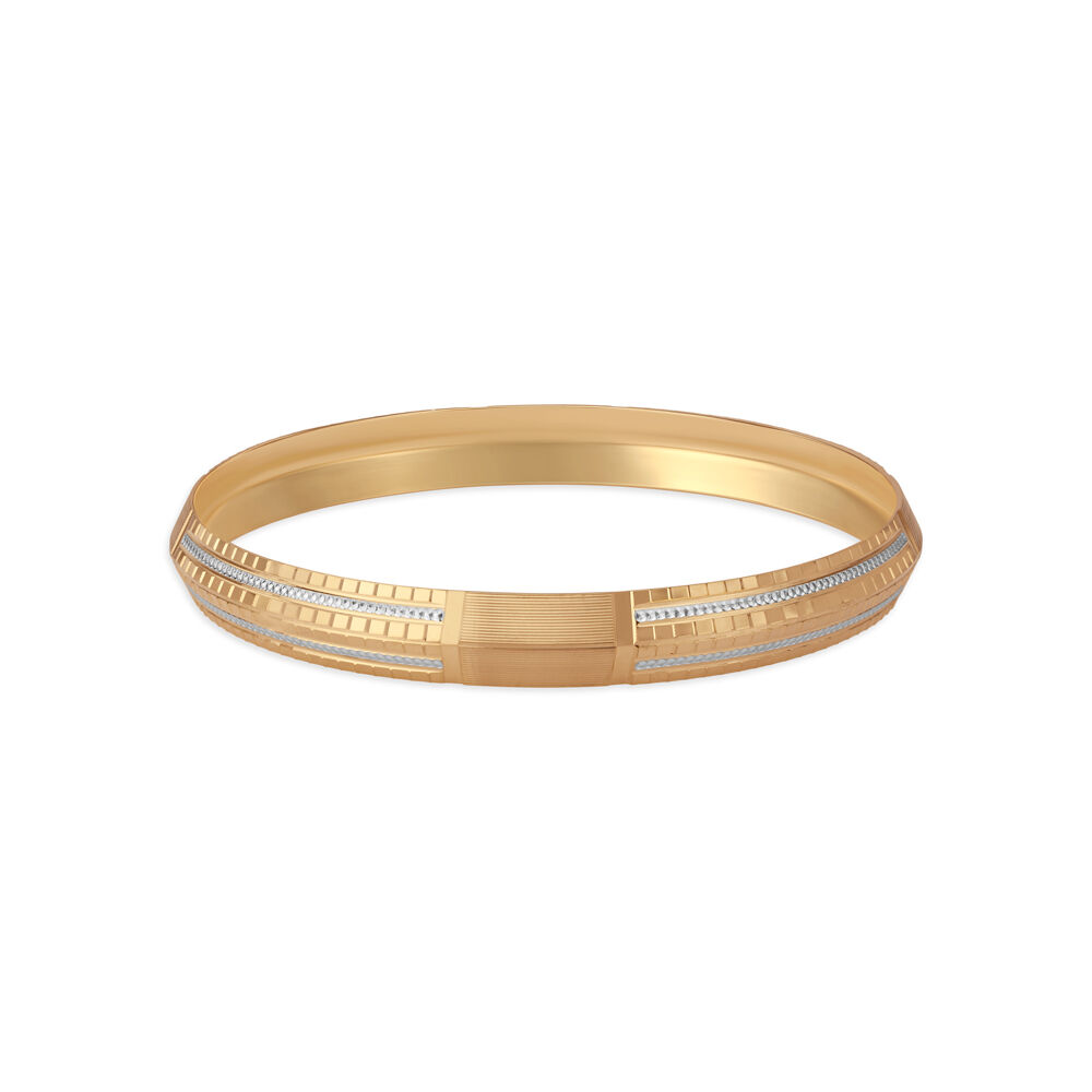Ridged Gold and Rhodium Kada for men Tanishq Online Store