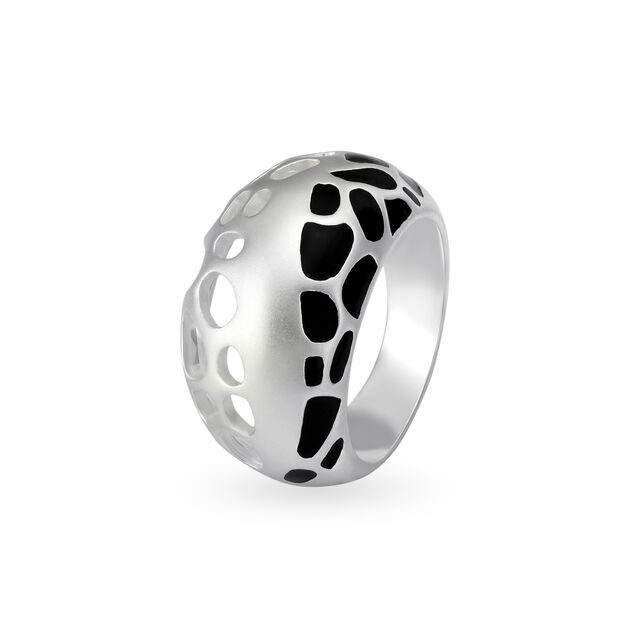 Silver Finger Ring With Enamel Coating,,hi-res image number null