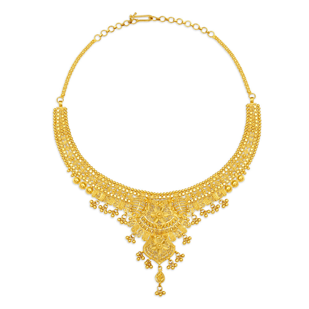 Gold necklace bengali style discount