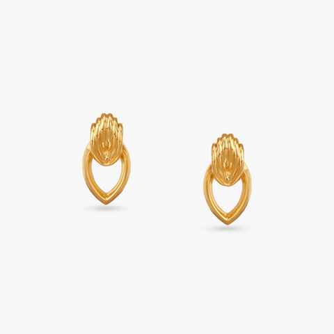 Tulip Loop Gold Stud Earrings