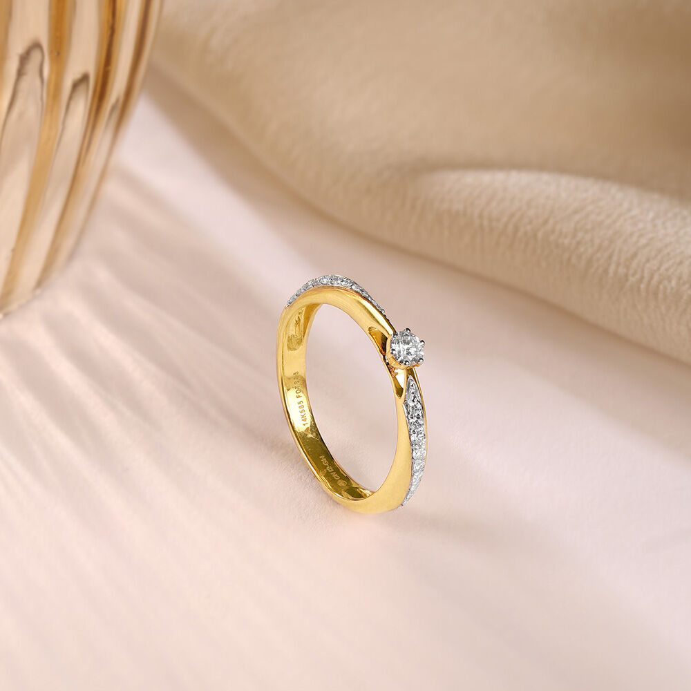 Gold Diamond Rings for Women Girls Mia by Tanishq