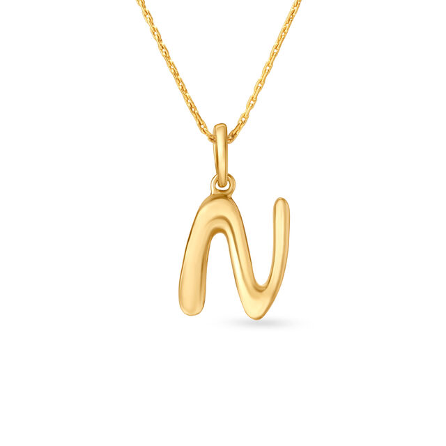 Letter Perfect 'N' Gold Pendant,,hi-res image number null