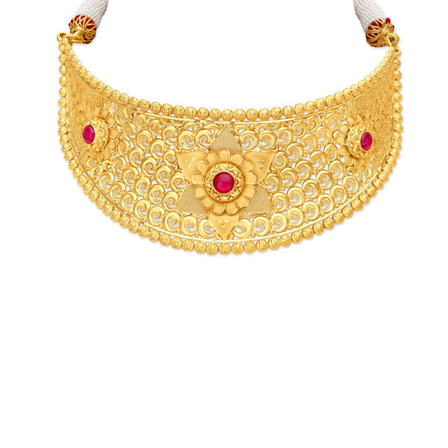 riffel orientering tønde Stellar Gold Choker Necklace Set
