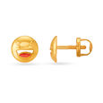Cute Smiley Face Gold Stud Earrings For Kids,,hi-res image number null