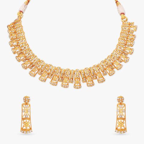 Royal Tiers Gold Necklace Set