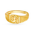 Heavenly 22 Karat Yellow Gold Engraved Om Finger Ring,,hi-res image number null