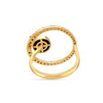 18 KT Yellow Gold Gleaming Circle Diamond and Onyx Ring,,hi-res image number null