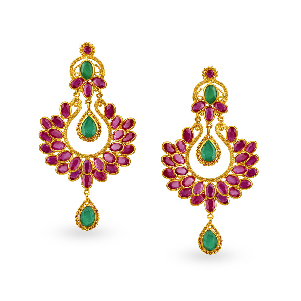 Tanishq peacock outlet earrings