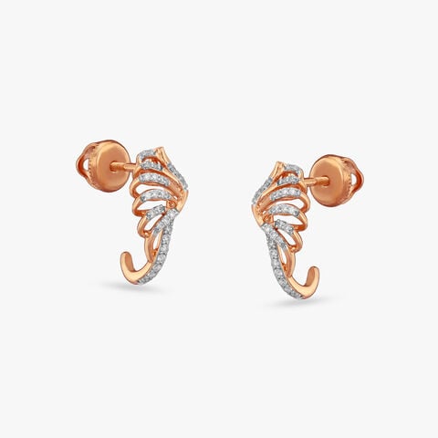 Aurora Curl Diamond Hoop Earrings