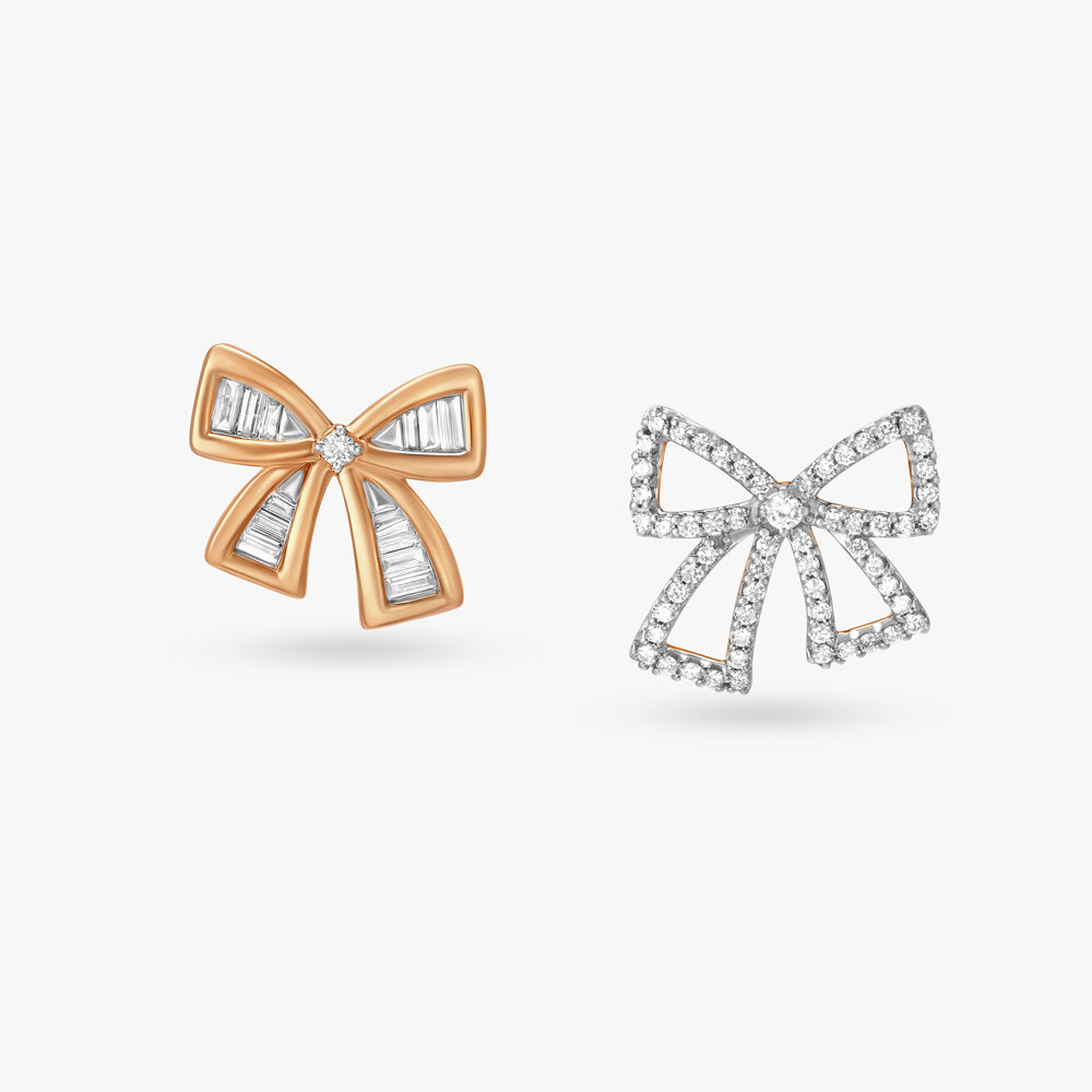 Bow diamond earrings top