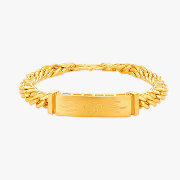Om Engraved Gold Bracelet For Men