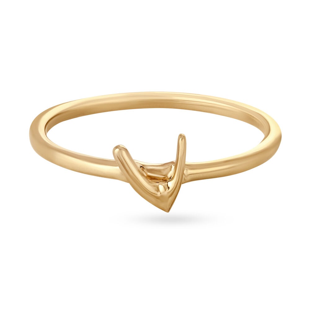 V name gold clearance ring
