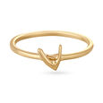 Letter V 14KT Yellow Gold Initial Ring,,hi-res image number null