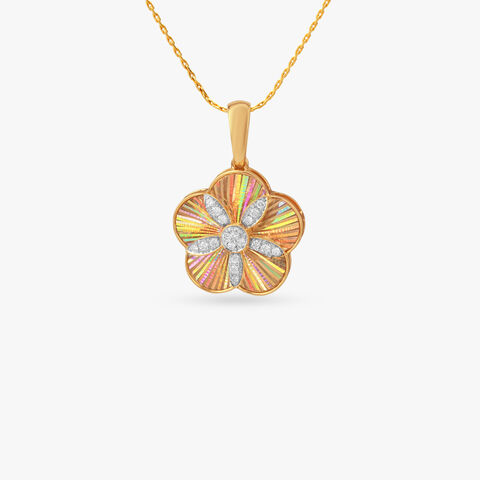 Iridescent Blossom Diamond Pendant