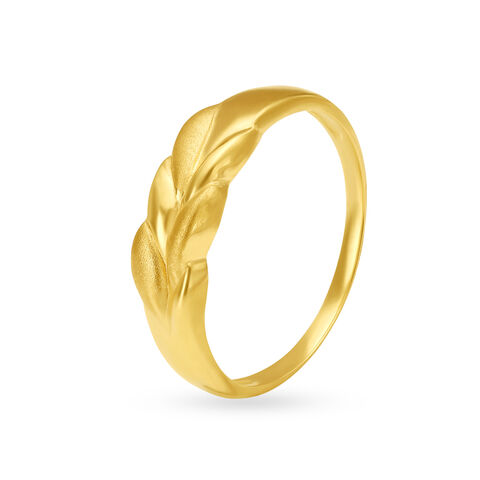 Exciting 22 Karat Yellow Gold Leaf Finger Ring