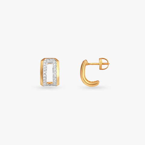 Urban Frame Diamond Hoop Earrings