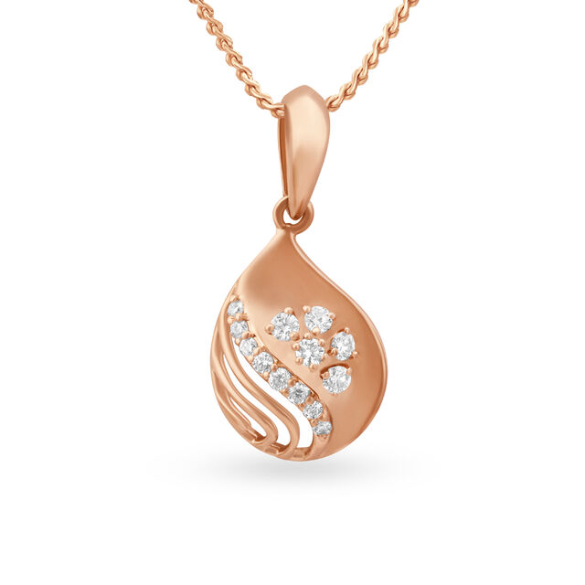 Contemporary Jali Work Tear Drop Diamond Pendant