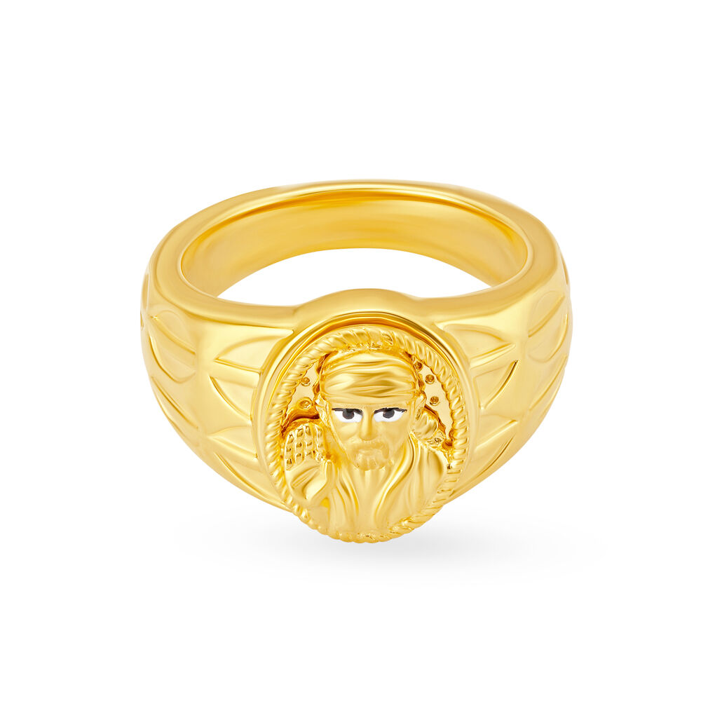 Devotional Sai Baba Model Original Impon Gold Rings FR1216