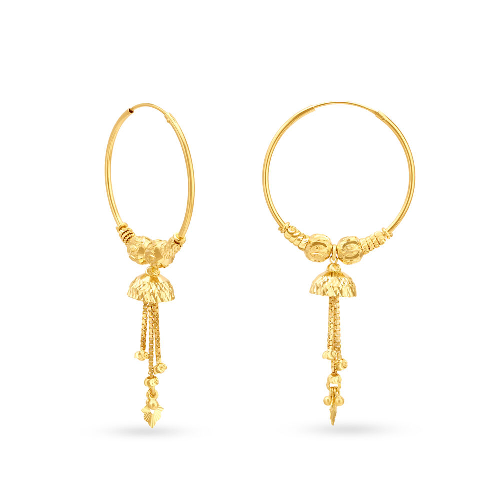 Sophisticated 18 Karat Yellow Gold Hoop Earrings
