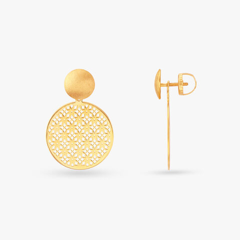 Disc Gold Drop Earrings