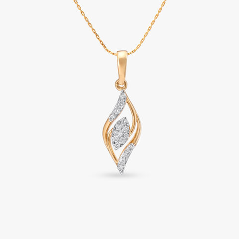 Fluid Wave Diamond Pendant