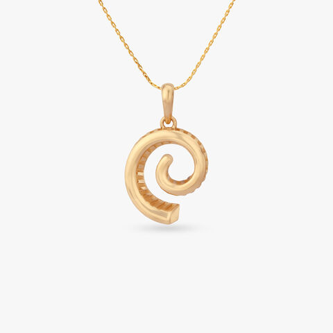 Sculpted Circle Gold Pendant and Earrings Set