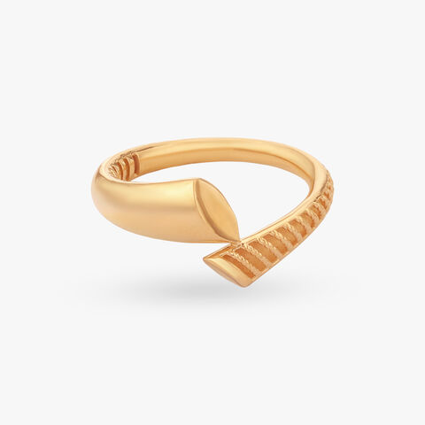 Angular Ridge Gold Ring alternate view 1