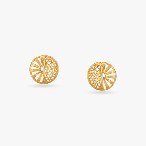 Sunlit Charm Gold Stud Earrings
