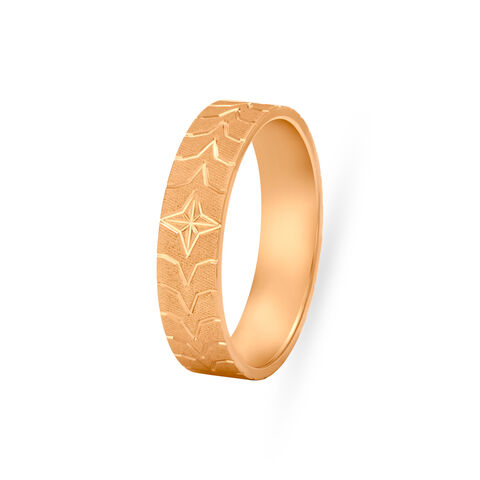 Symmetrically Carved Gold Finger Ring For Men