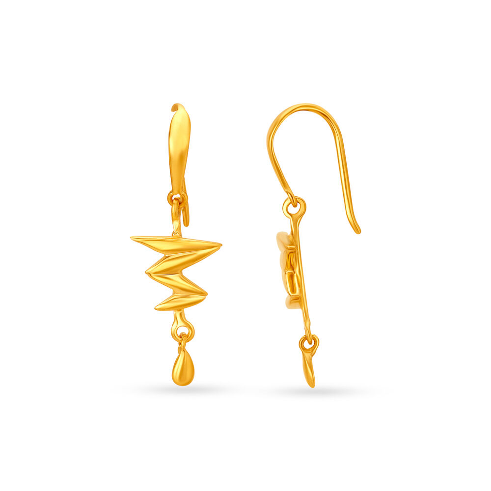 Gold thunderbolt clearance earrings