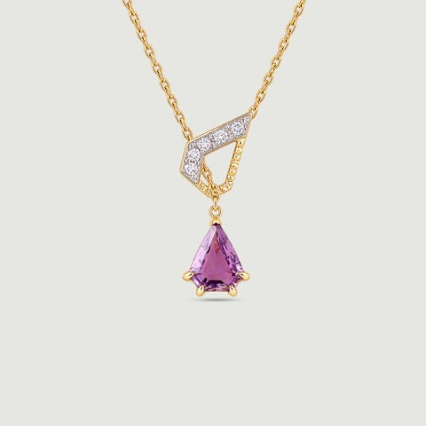 Meaningful Interlocked Amethyst Lariat Necklace