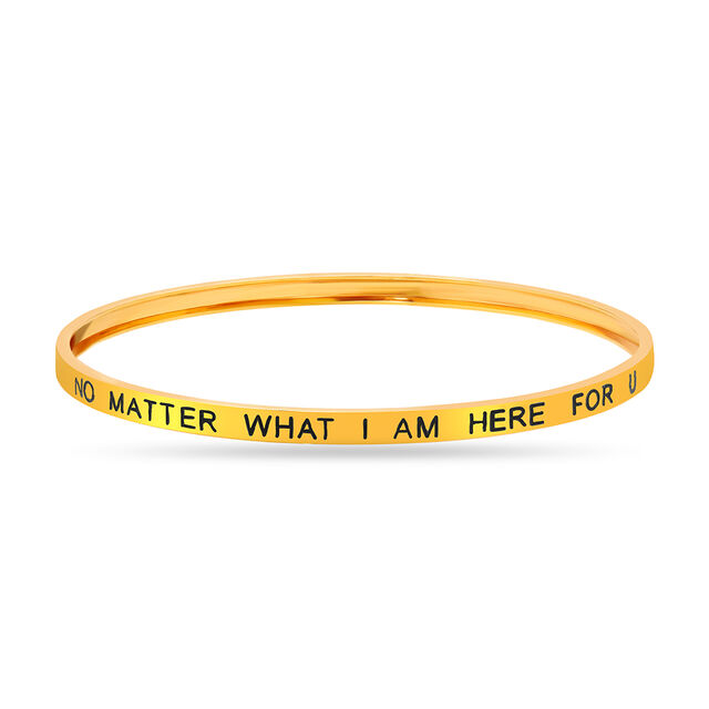 Mamma Mia 14 KT Yellow Gold Here For U Bangle,,hi-res image number null