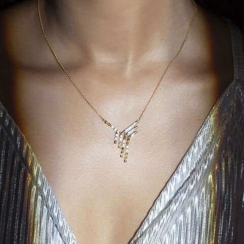 Disco Wave Gold & Diamond Necklace
