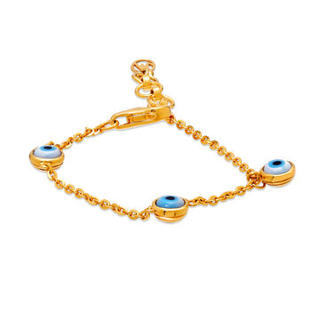 Mamma Mia 14 KT Yellow Gold Evil Eye Bracelet for Kids