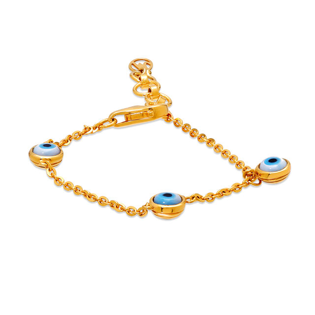 Mamma Mia 14 KT Yellow Gold Evil Eye Bracelet for Kids,,hi-res image number null