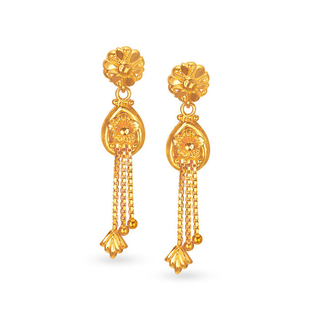22 Karat Gold Drop Earrings,,hi-res image number null