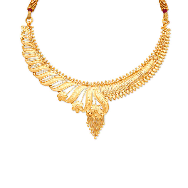 Abstract Artistic Gold Necklace Set,,hi-res image number null