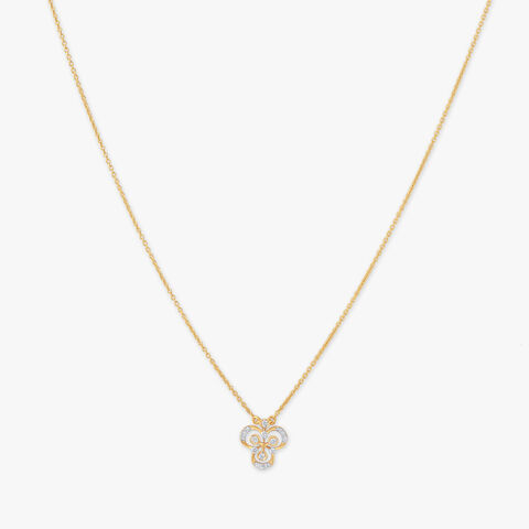 Luminous Curve Diamond Pendant with Chain