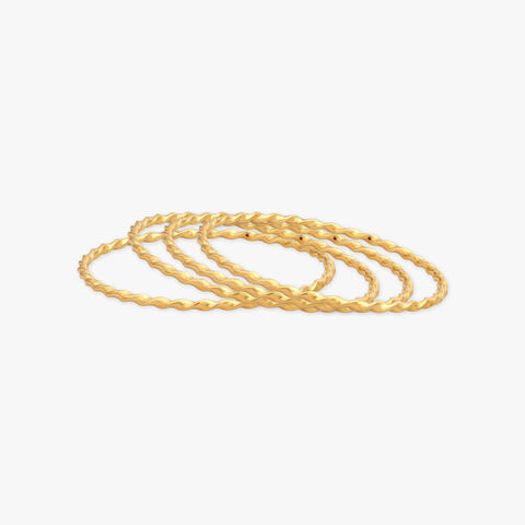 Twisted Radiance Gold Bangles