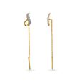 Svelte 18 Karat Yellow Gold And Diamond Earrings,,hi-res image number null