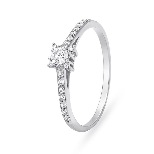 Sleek Stunning Diamond Solitaire Look Finger Ring,,hi-res image number null