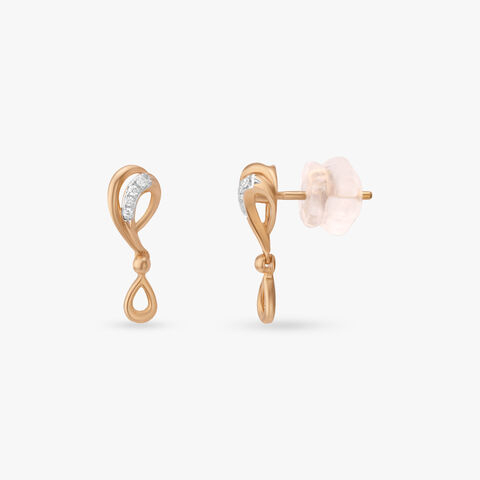Sculpted Teardrop Diamond Drop Earrings
