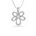Fancy Floral White Platinum Pendant,,hi-res image number null
