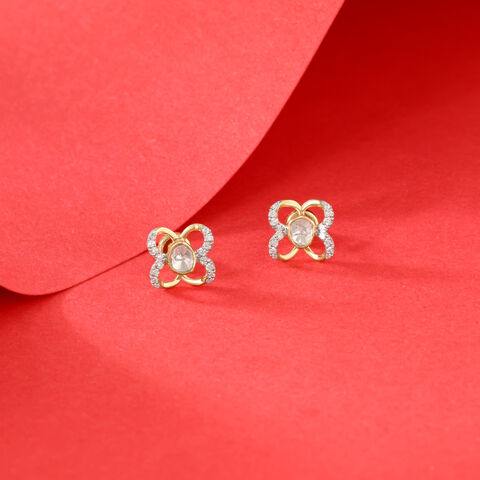 Blooming Grace Polki Diamond Stud Earrings