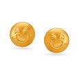 Winsome Smiley Face Gold Stud Earrings For Kids,,hi-res image number null