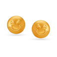 Winsome Smiley Face Gold Stud Earrings For Kids,,hi-res image number null