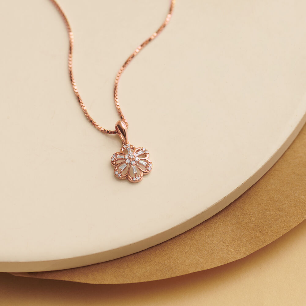 Gleaming Bloom Diamond Pendant