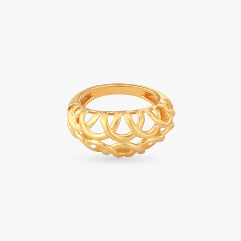 Scalloped Weave gold Ring alternate view 1
