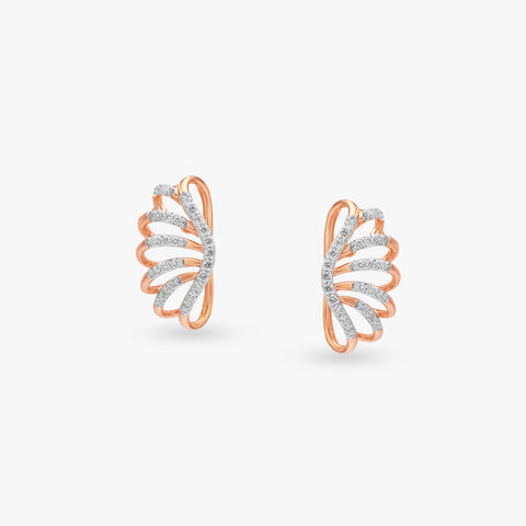 Floral Arc Diamond Stud Earrings
