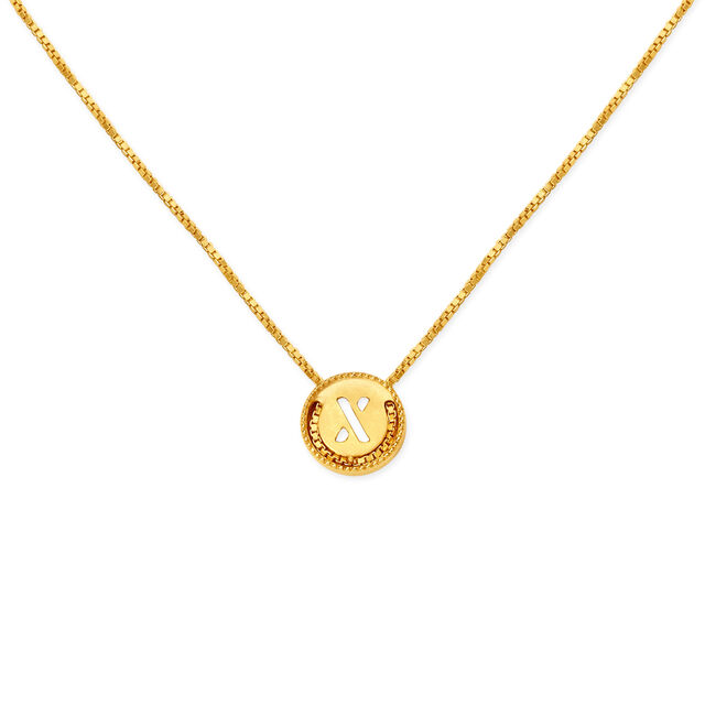 Letter X Gold Pendant with Chain For Kids,,hi-res image number null
